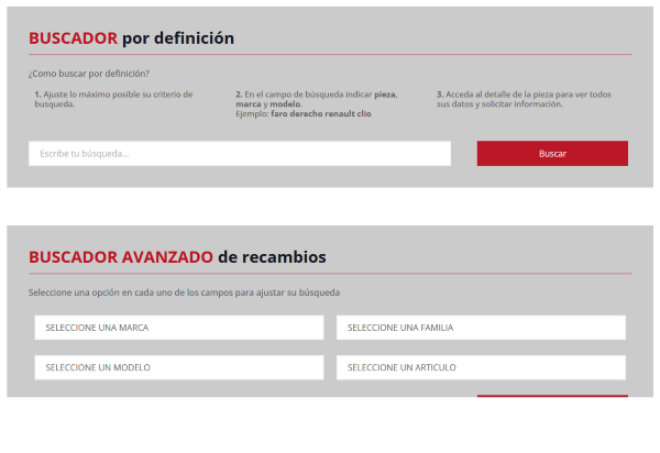 Buscador de piezas online de Desguace Alegre